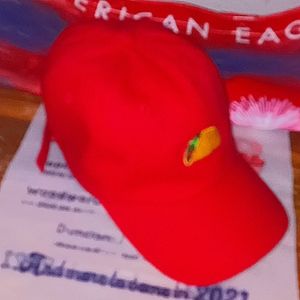 Taco.StrapBack Hat Six Flags Edition. Red.Yellow.Copper